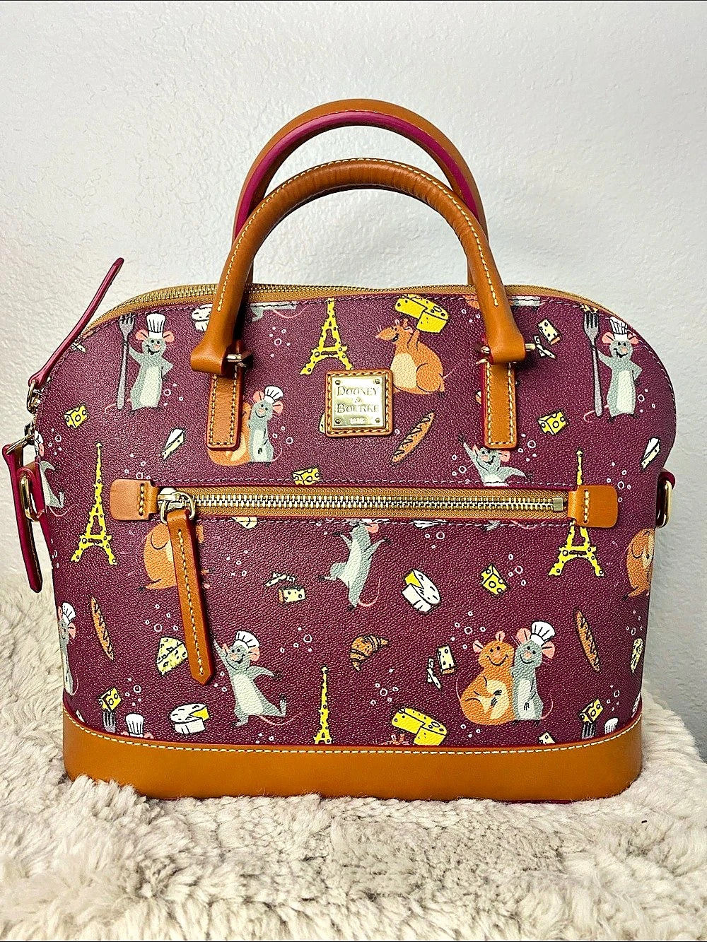 Dooney & Bourke Disney Remy's Ratatouille Adventure Satchel Purple & Brown